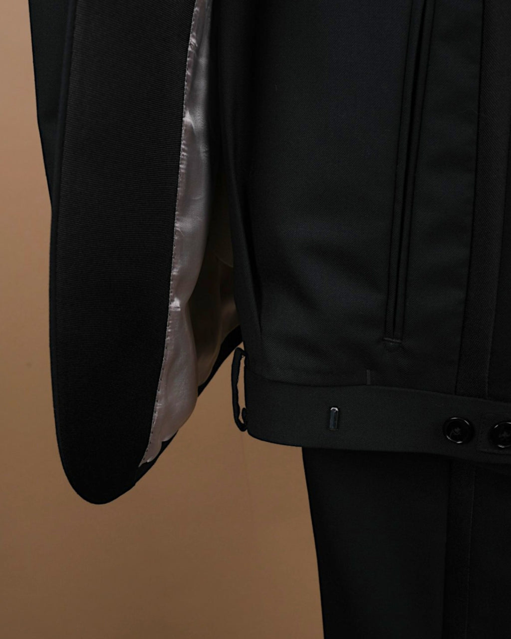 Black Doppio Ritorto Peak Lapel Tuxedo