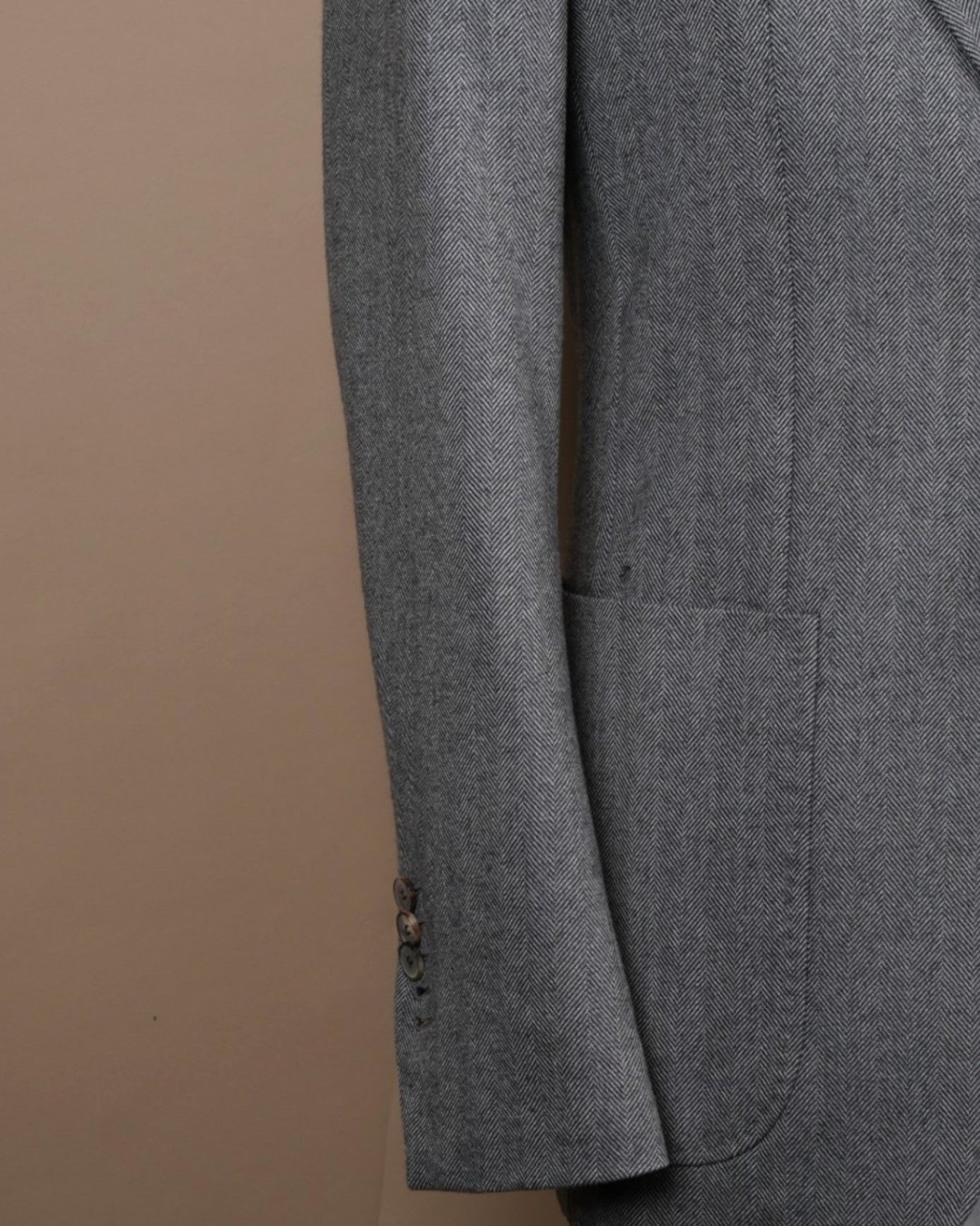 Grey herringbone Wool/Cashmere Sports Jacket