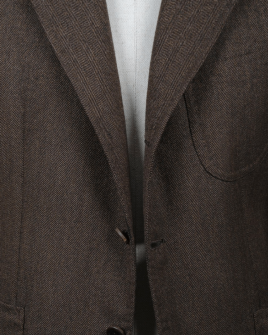 Brown Herringbone LP Wool/Cashmere Sports Jacket