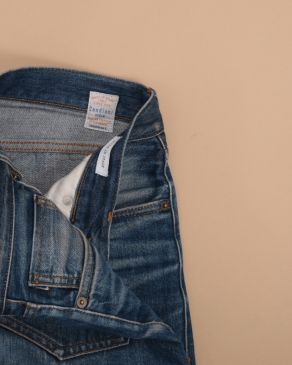 Blue Candiani Selvedge High-Rise Denim