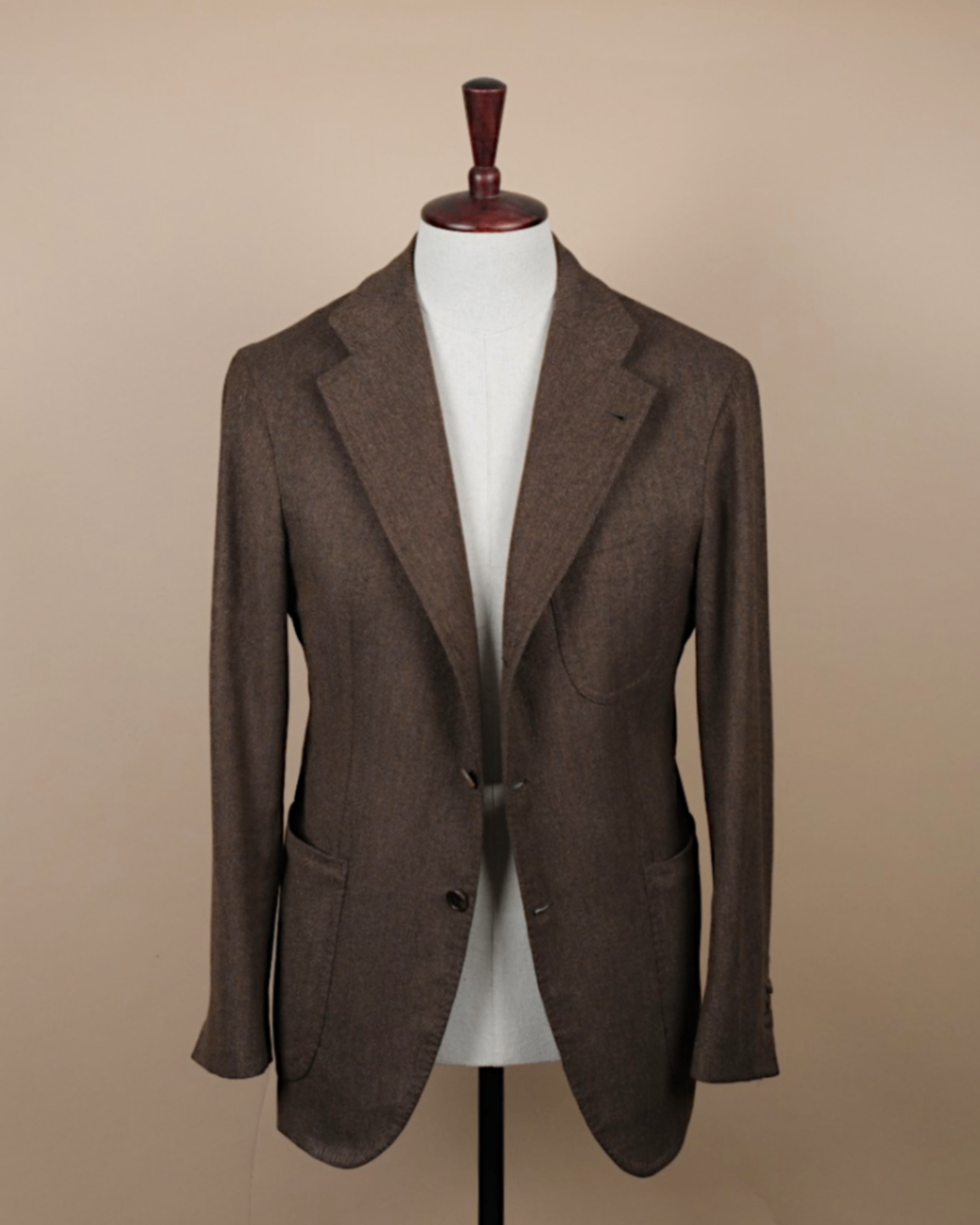 Brown Herringbone LP Wool/Cashmere Sports Jacket
