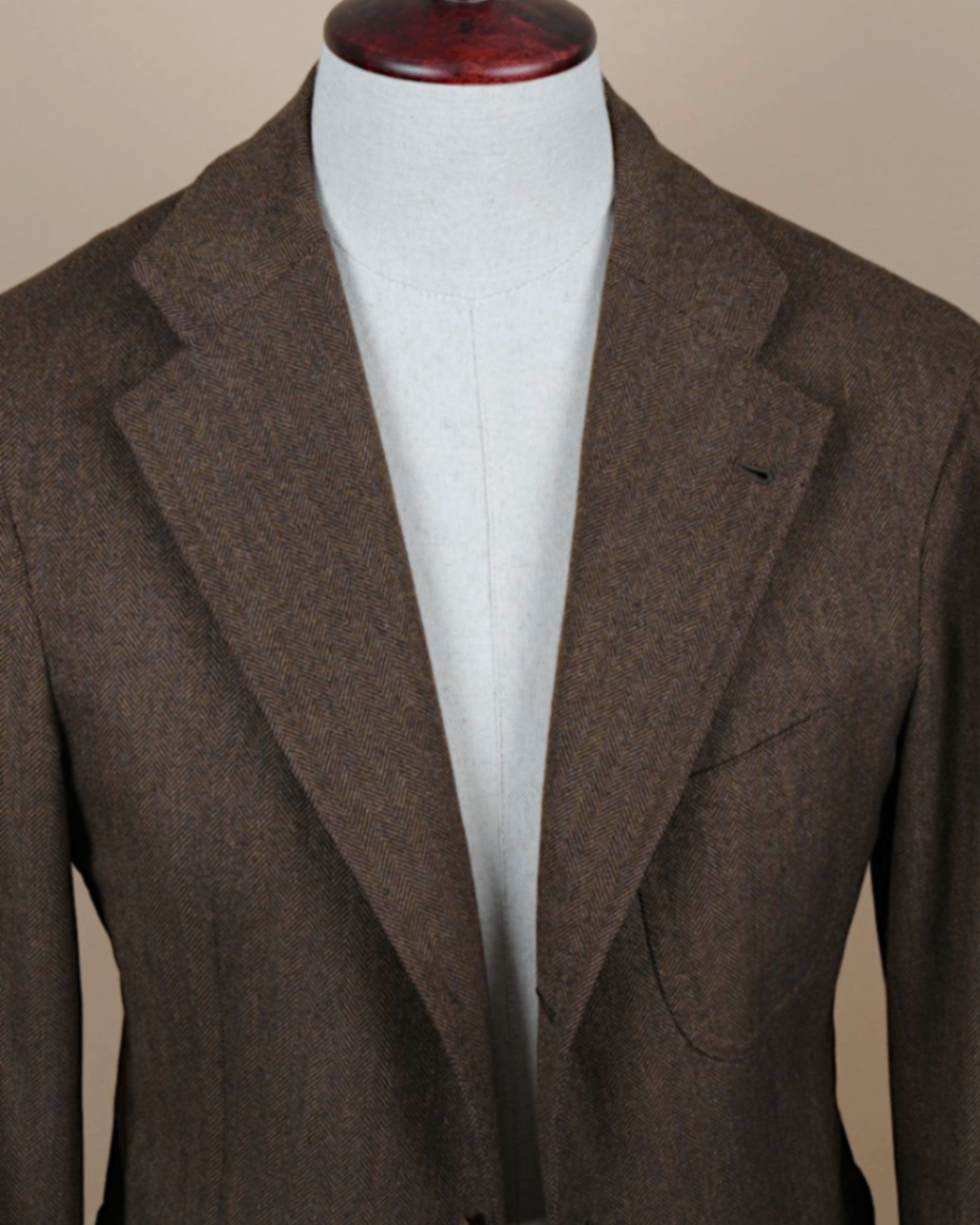 Brown Herringbone LP Wool/Cashmere Sports Jacket