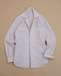 Beige Shadow-Stripe Albini Seersucker Camp-Collar Shirt