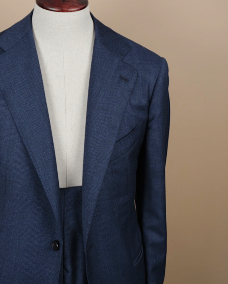 Navy Glen Check Flannel Suit