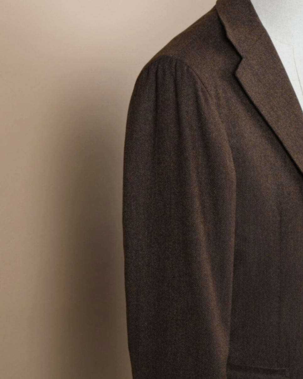 Brown Herringbone LP Wool/Cashmere Sports Jacket