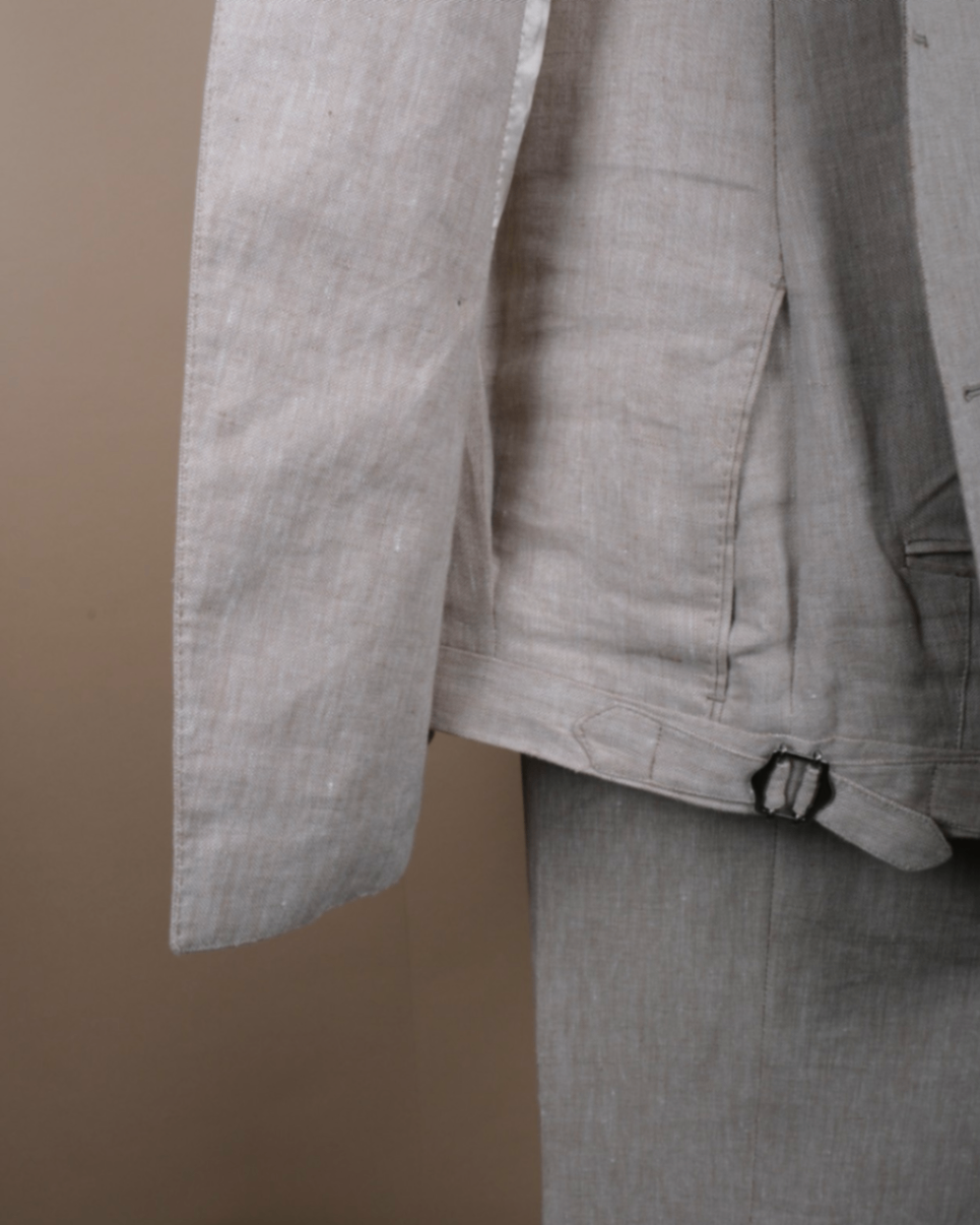 Beige DB. Linen Suit