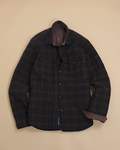 Navy/Brown Plaid Check Overshirt