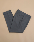 Charcoal High-Twist Virgin Wool Pleated Trousers