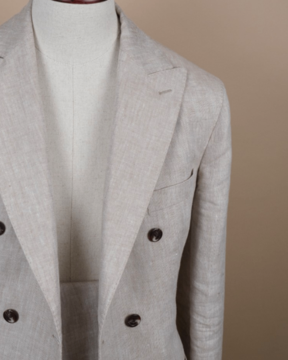 Beige DB. Linen Suit