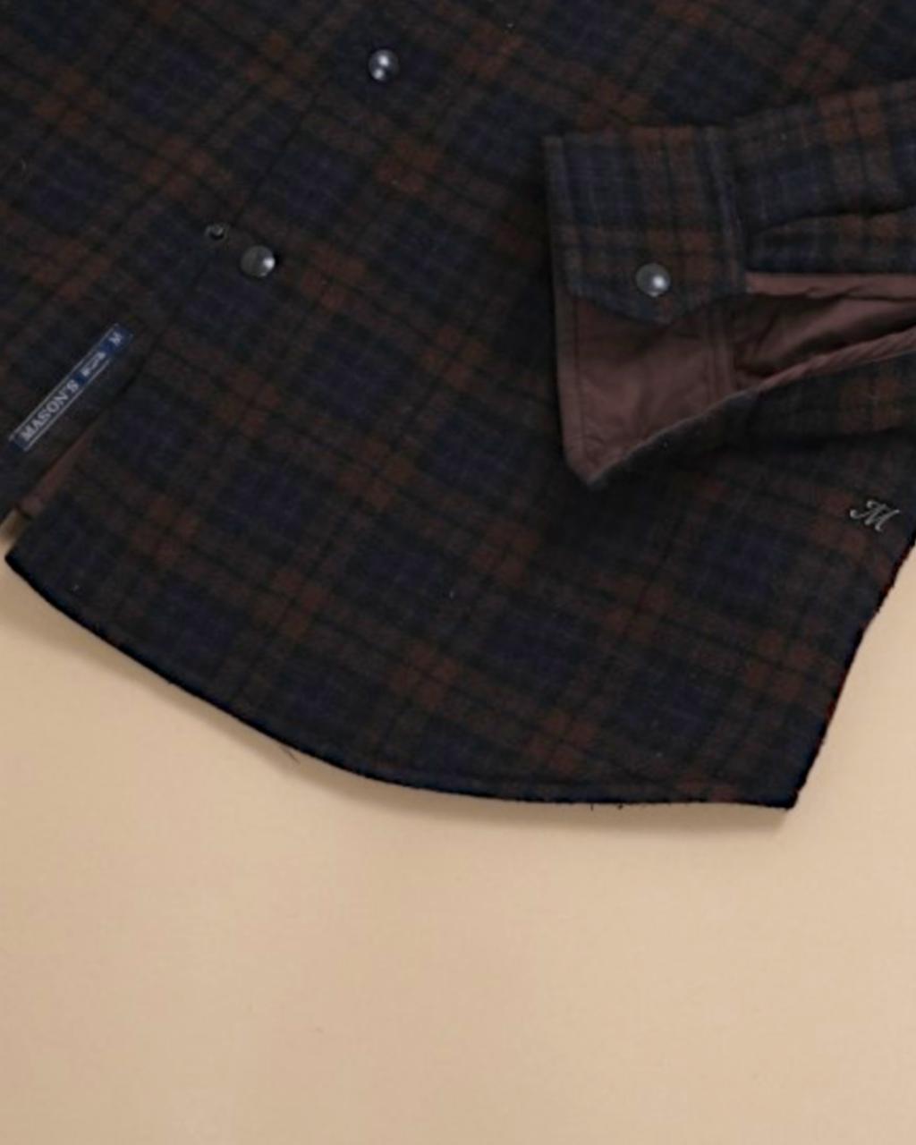 Navy/Brown Plaid Check Overshirt