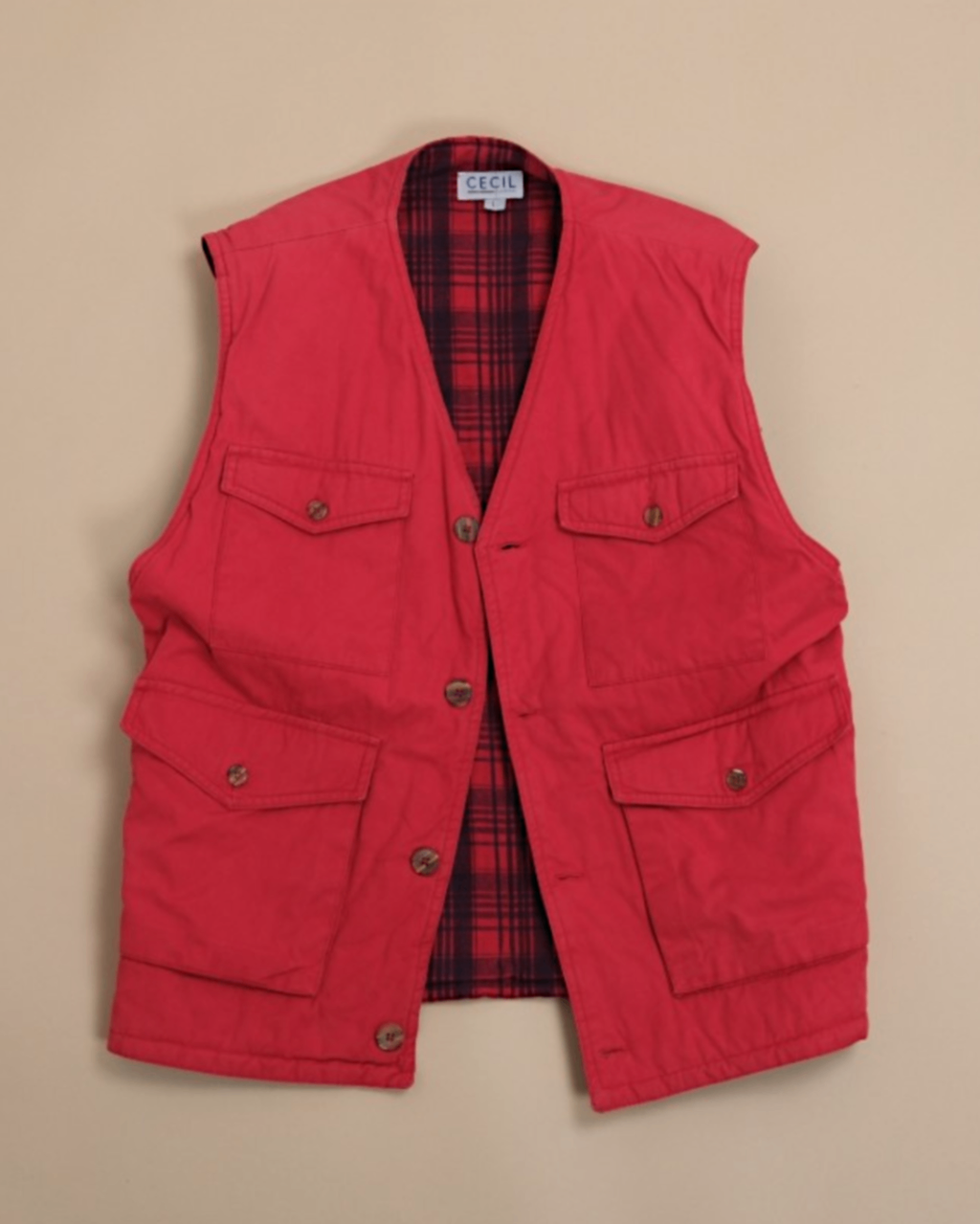 Faded Red Field Canvas Gilet