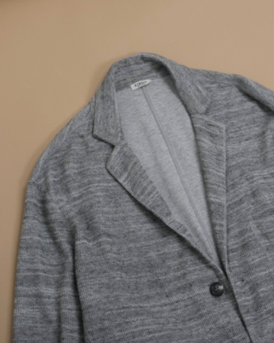 Grey Cotton Cardigan Blazer