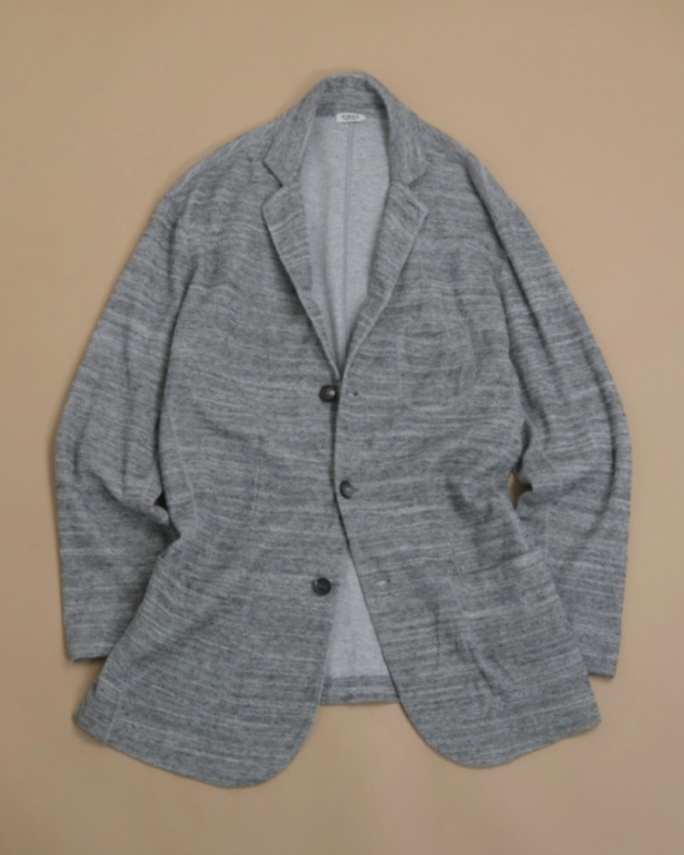Grey Cotton Cardigan Blazer