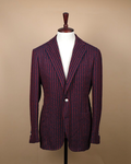 Red/Navy Linen Slub-Weave Club-Blazer