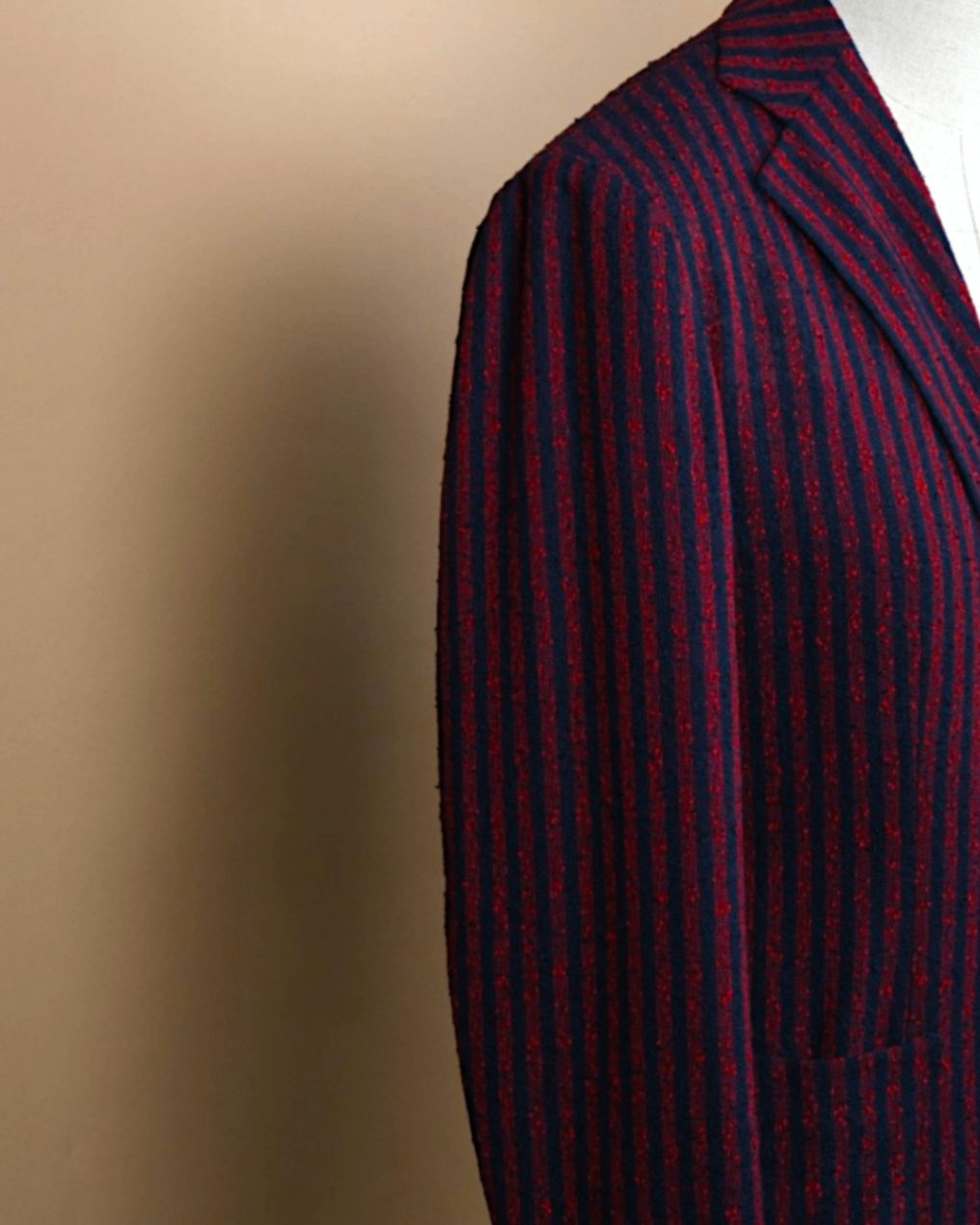 Red/Navy Linen Slub-Weave Club-Blazer