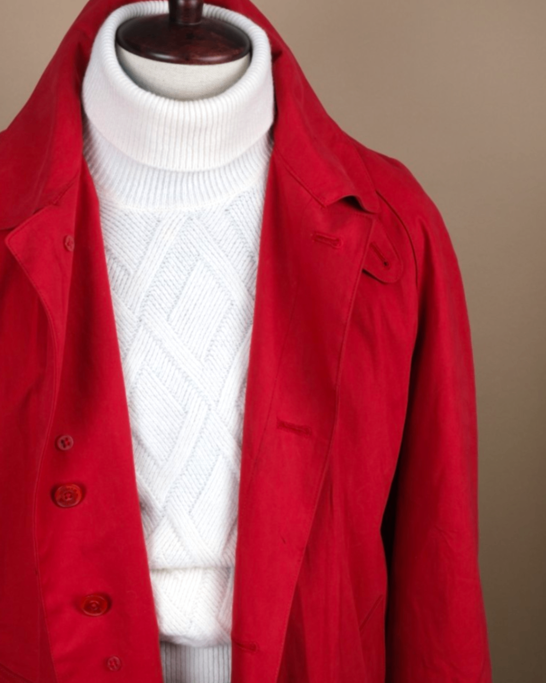 Red Raglan Mackintosh Raincoat