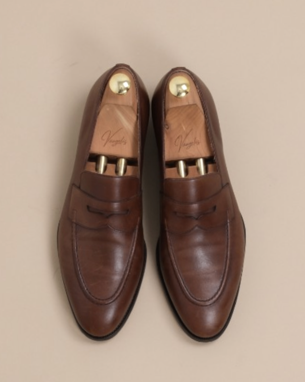 Brown Leather Penny Loafers