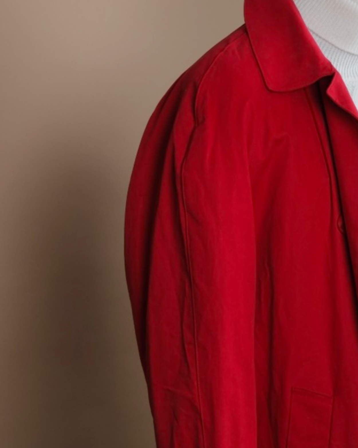 Red Raglan Mackintosh Raincoat