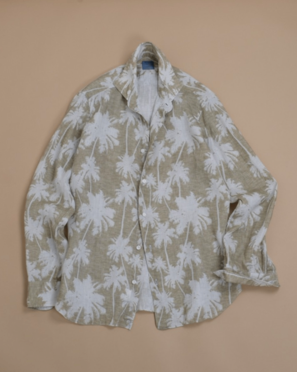 Pale Green "Palm" Linen Shirt