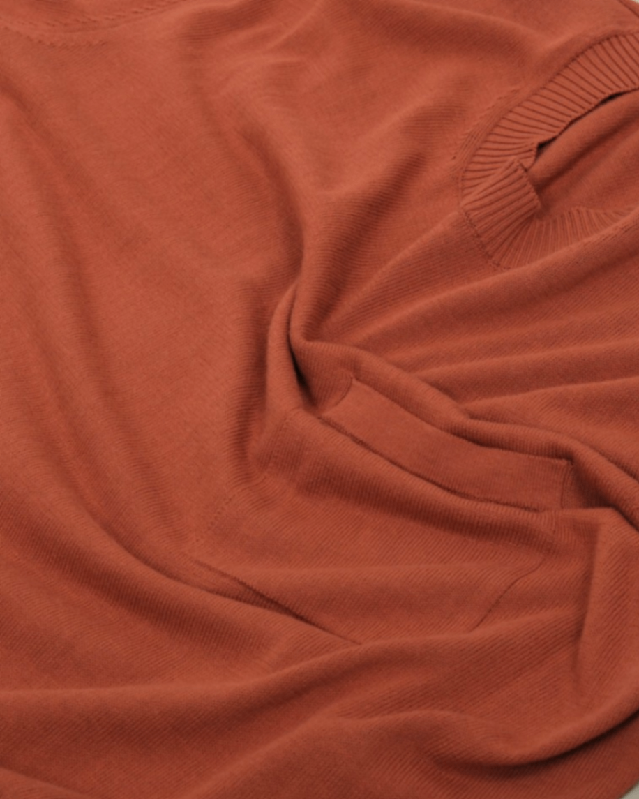 Terracotta Knitted Cotton Nonpareil T-Shirt