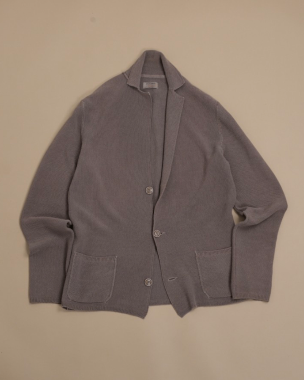 Mushroom Grey Cotton Cardigan Blazer