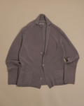 Mushroom Grey Cotton Cardigan Blazer