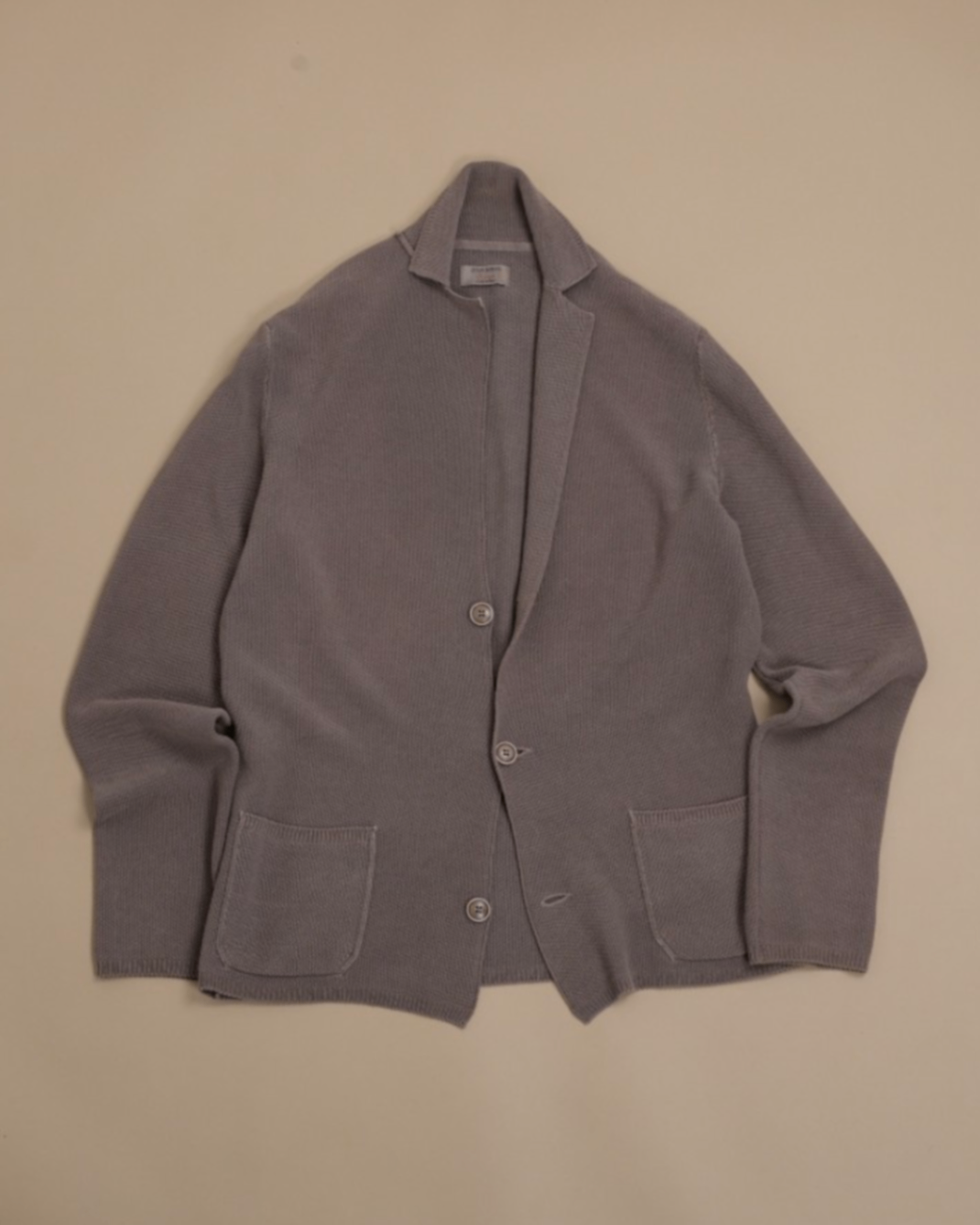 Mushroom Grey Cotton Cardigan Blazer