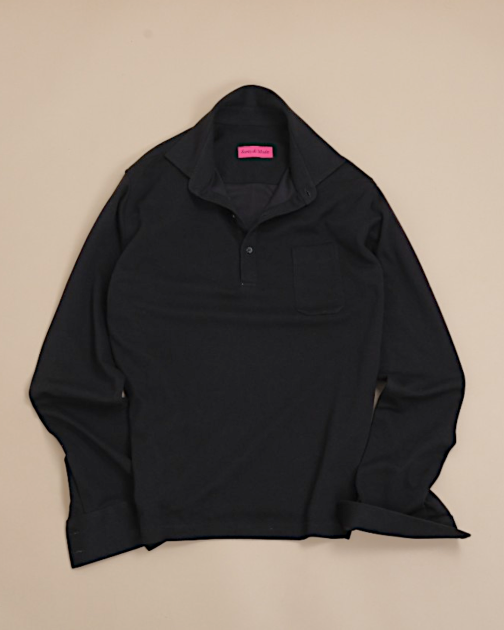 Black Cotton Pique Popover