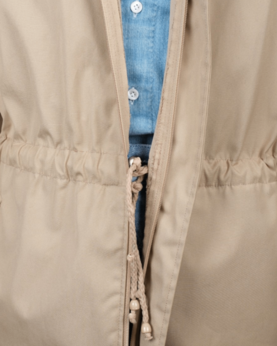 Beige Cotton Windbreaker