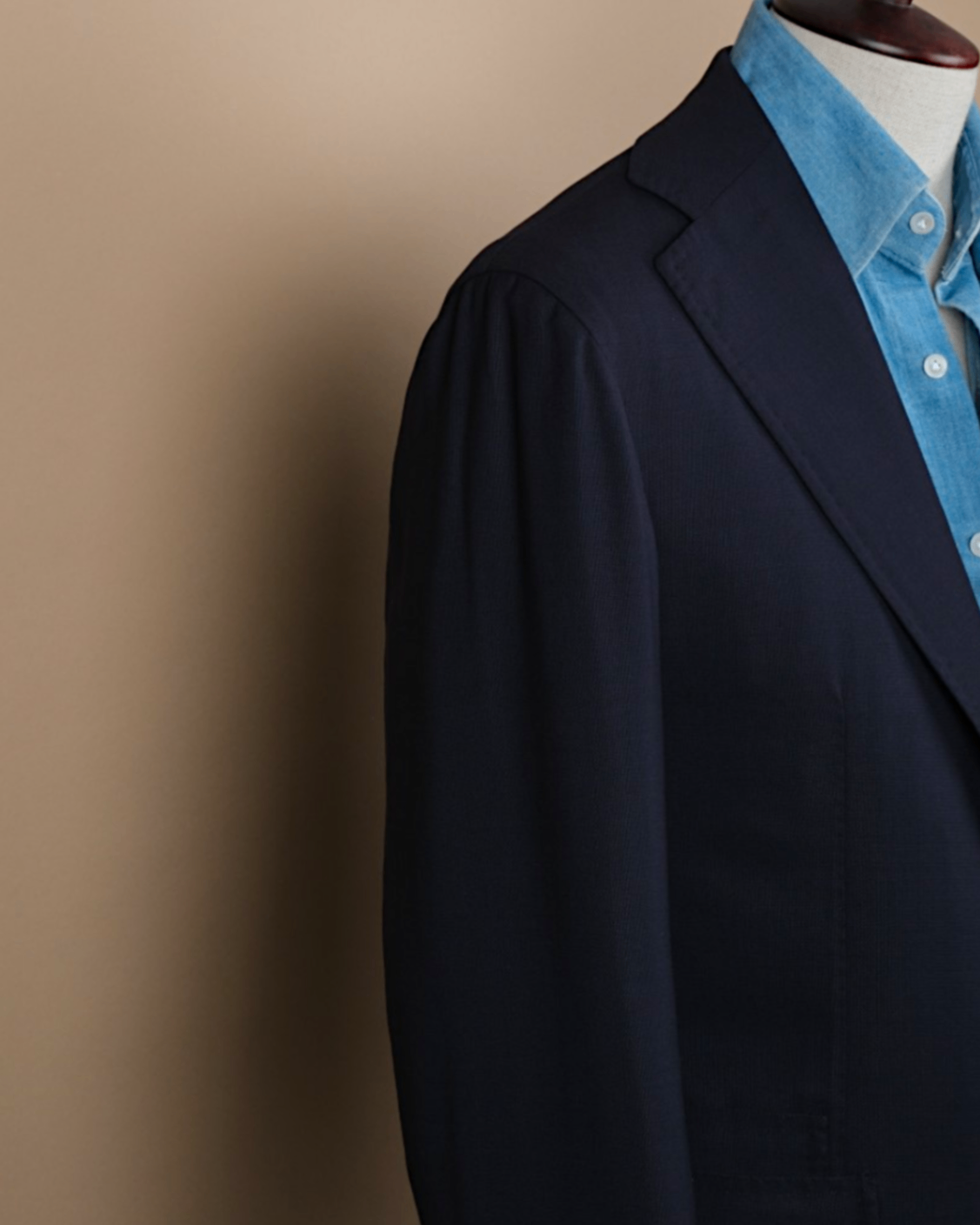 Navy Hopsack Wool Sports Jacket