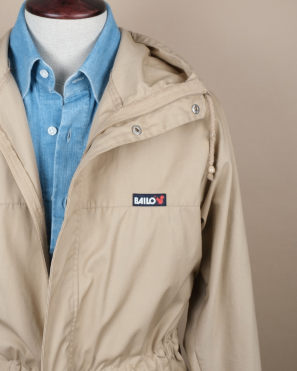 Beige Cotton Windbreaker