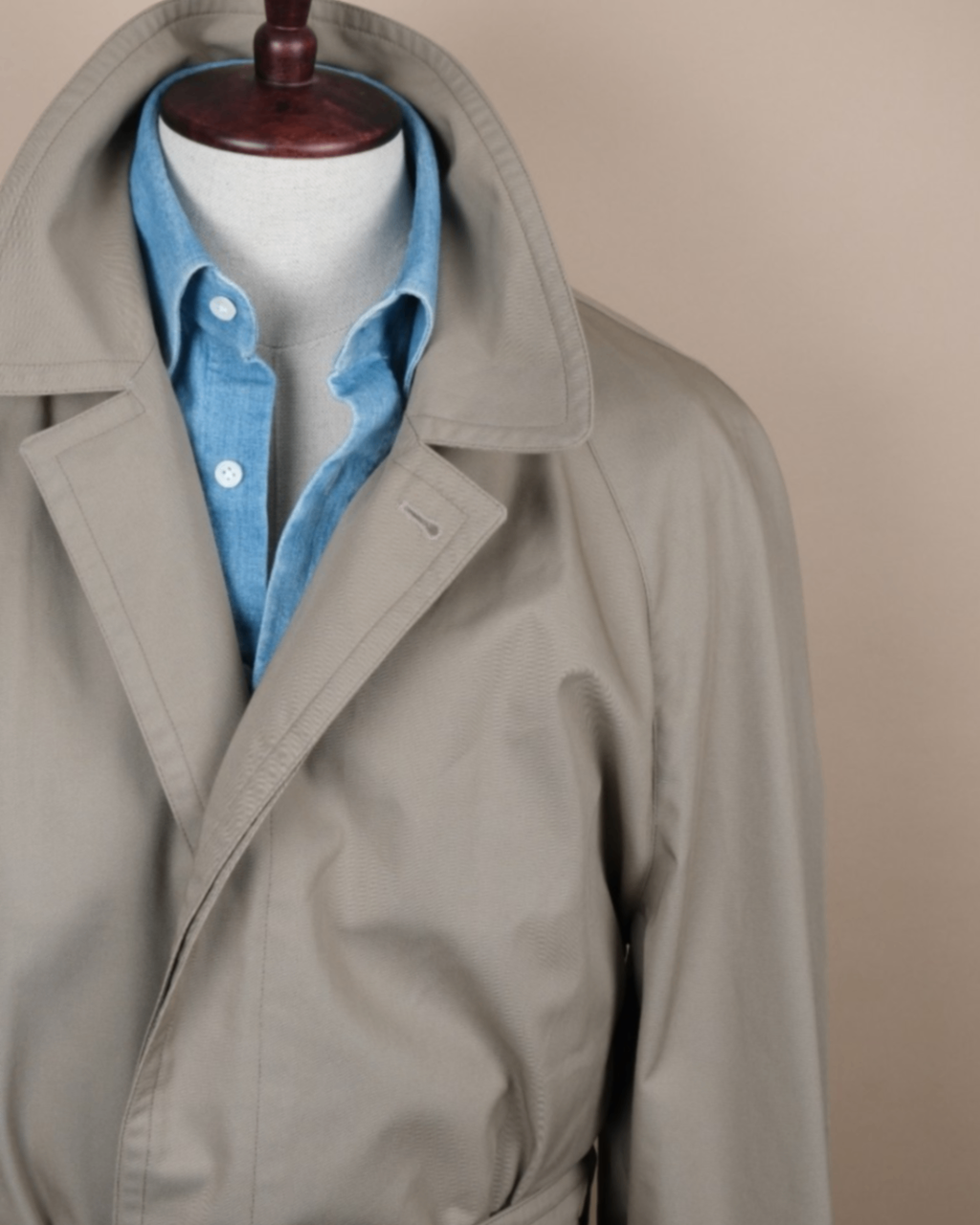 Beige Belted Raglan Coat