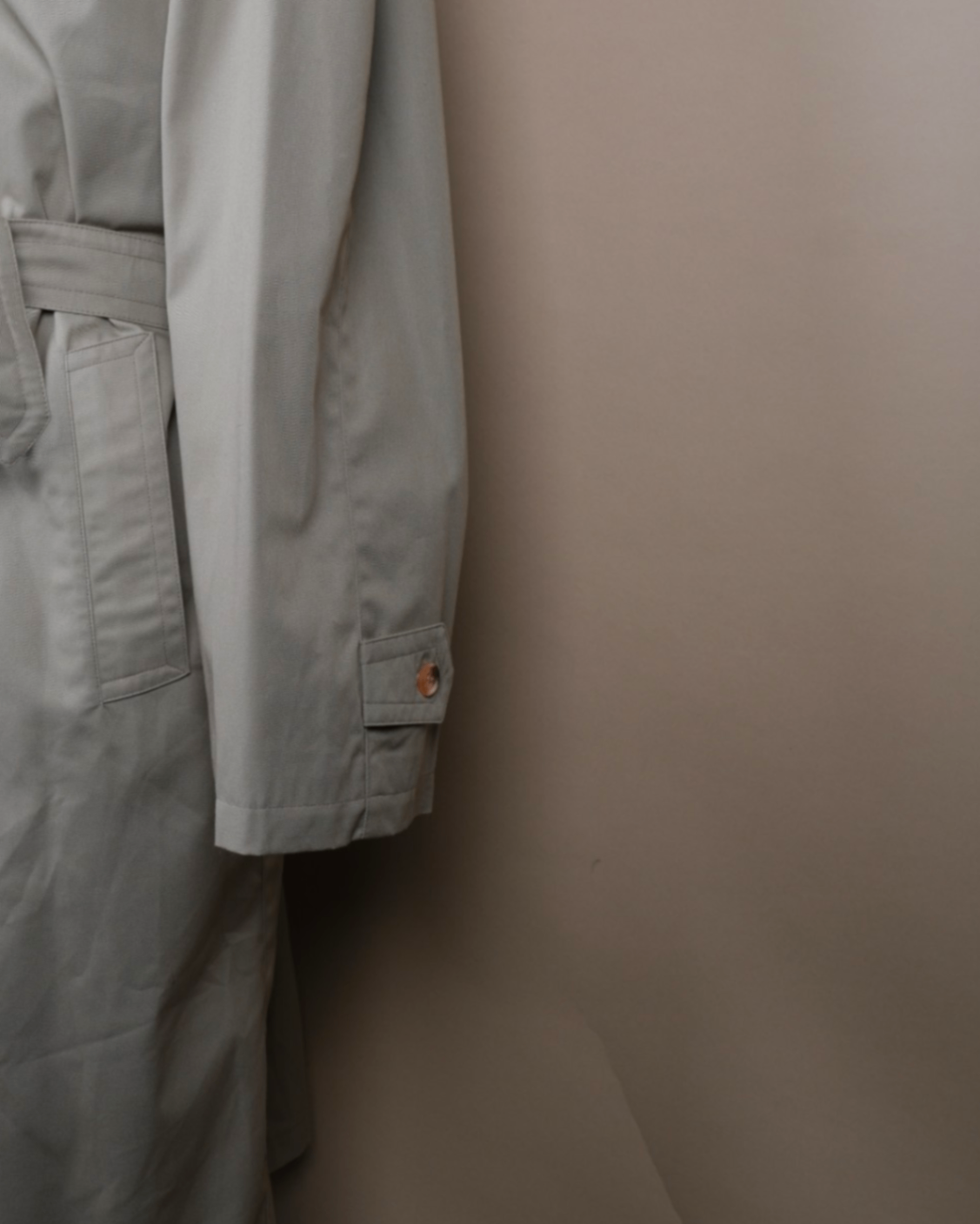 Beige Belted Raglan Coat