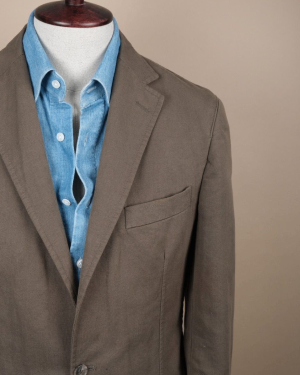 Olive Cotton/Linen Sports Jacket