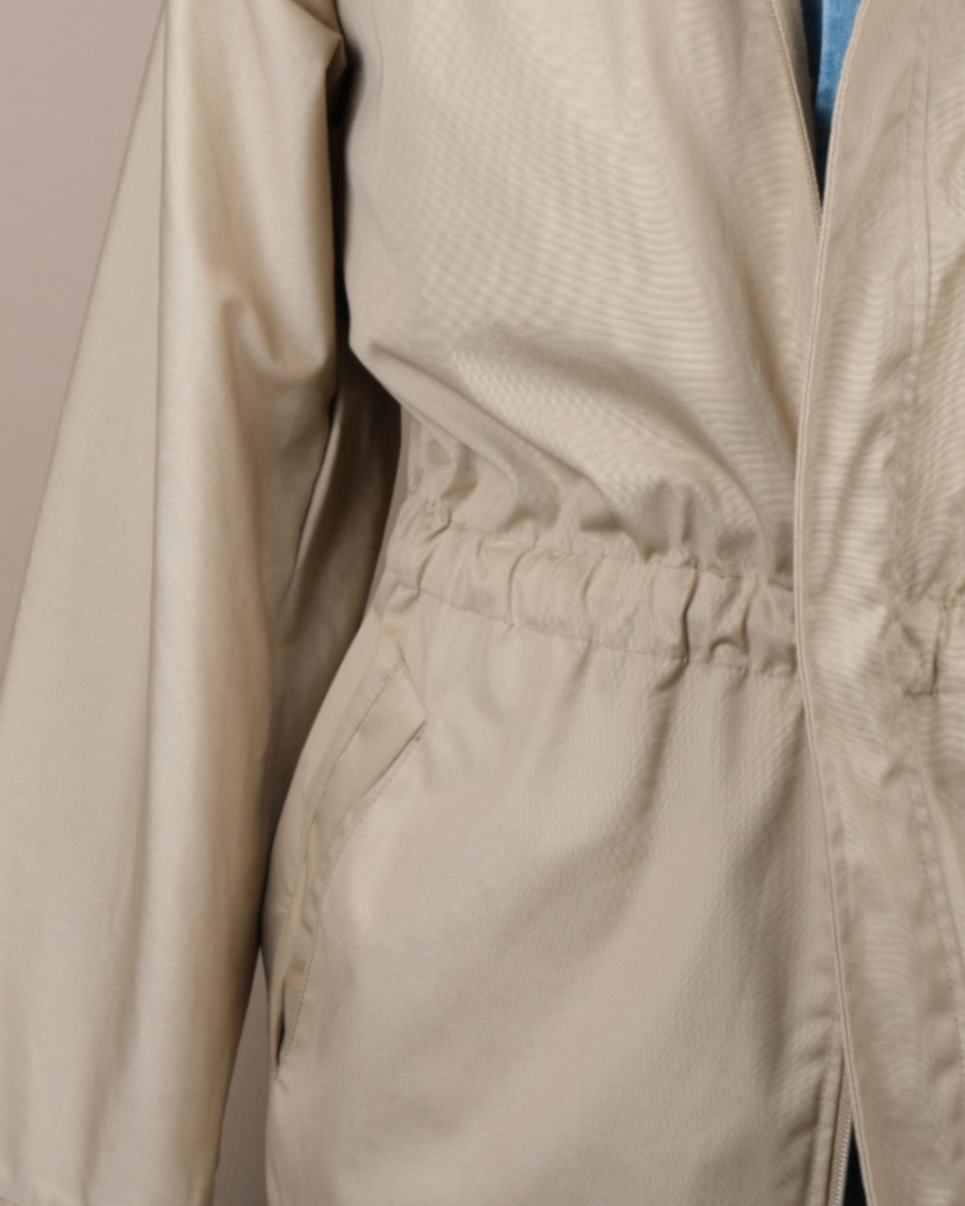 Beige Cotton Windbreaker