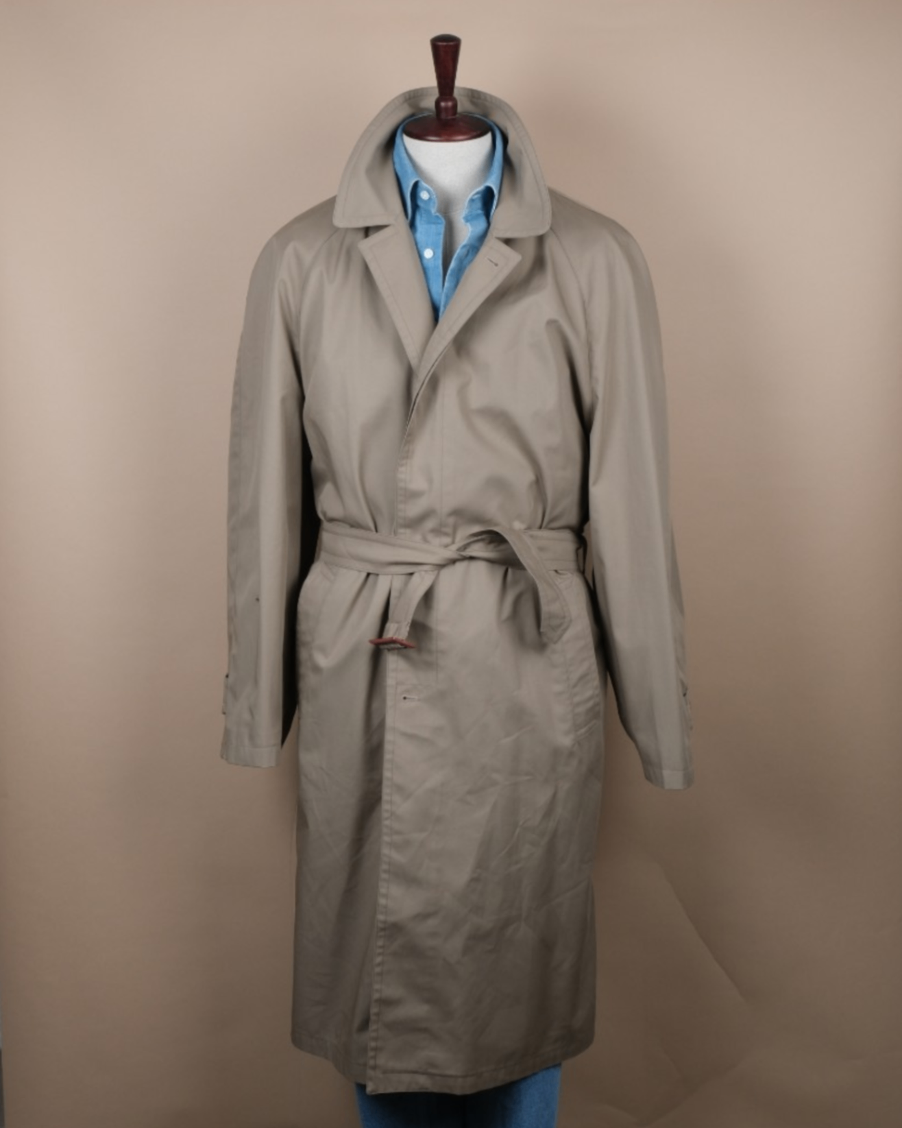 Beige Belted Raglan Coat
