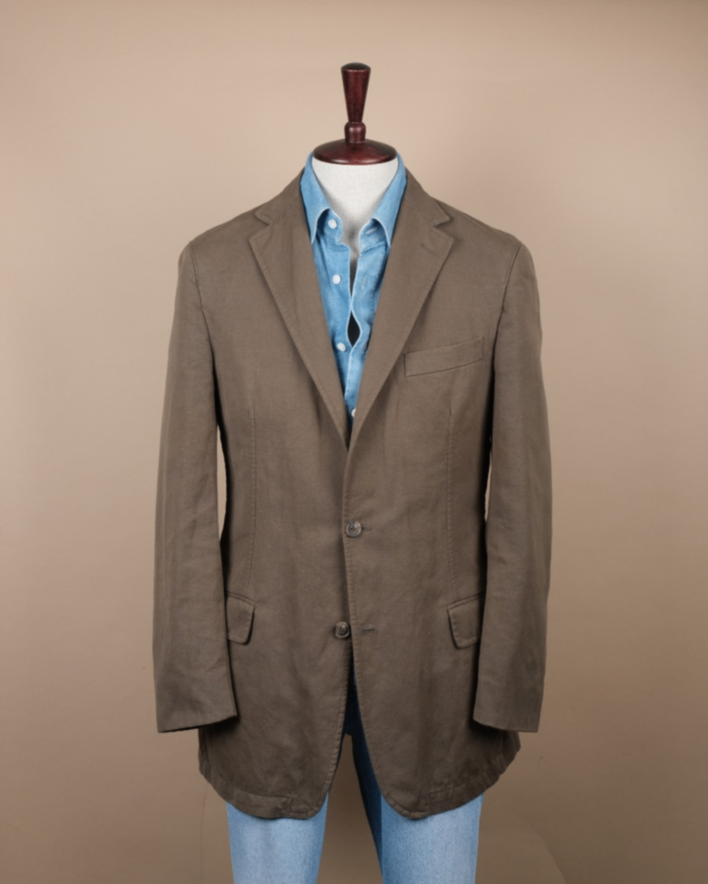 Olive Cotton/Linen Sports Jacket