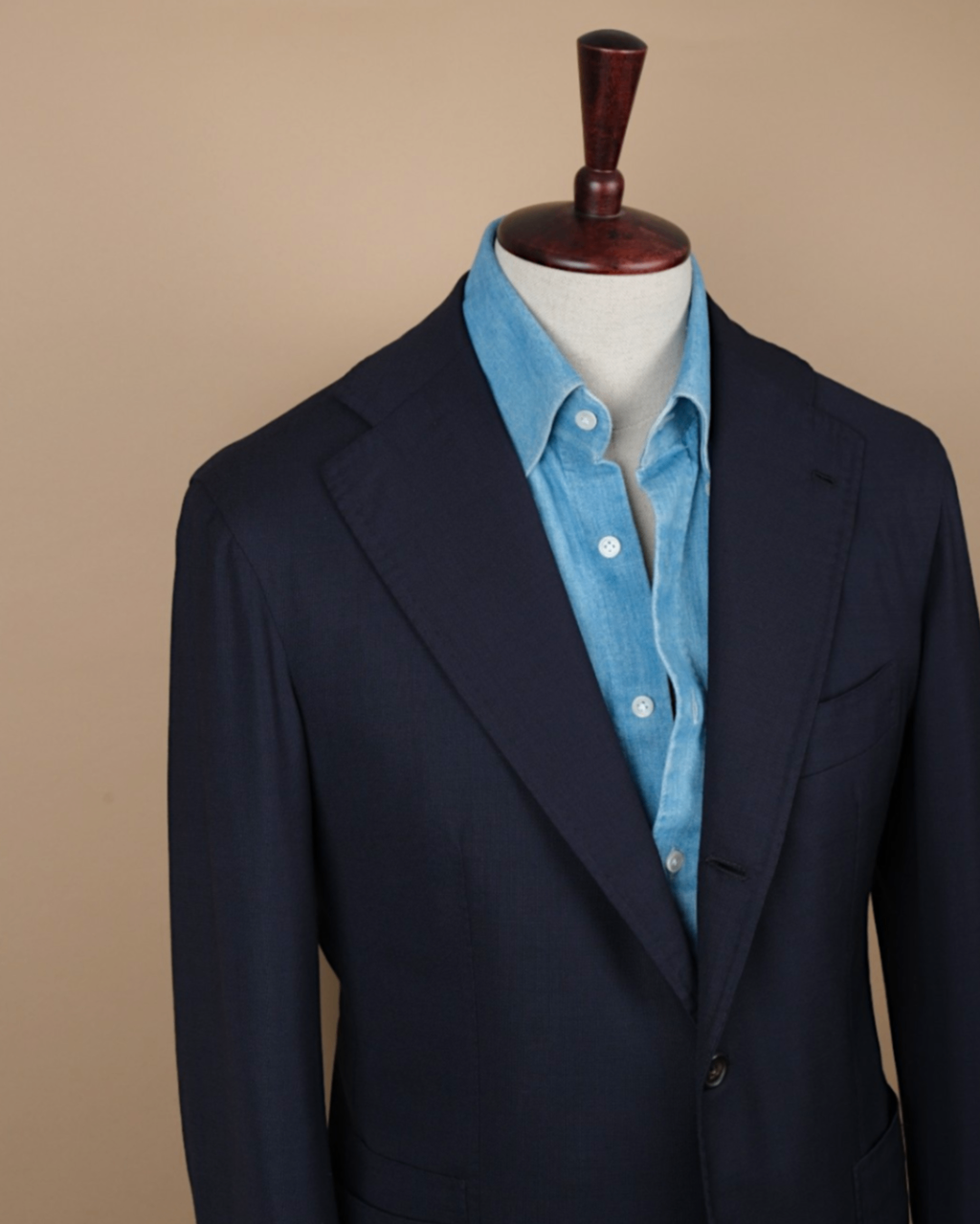 Navy Hopsack Wool Sports Jacket