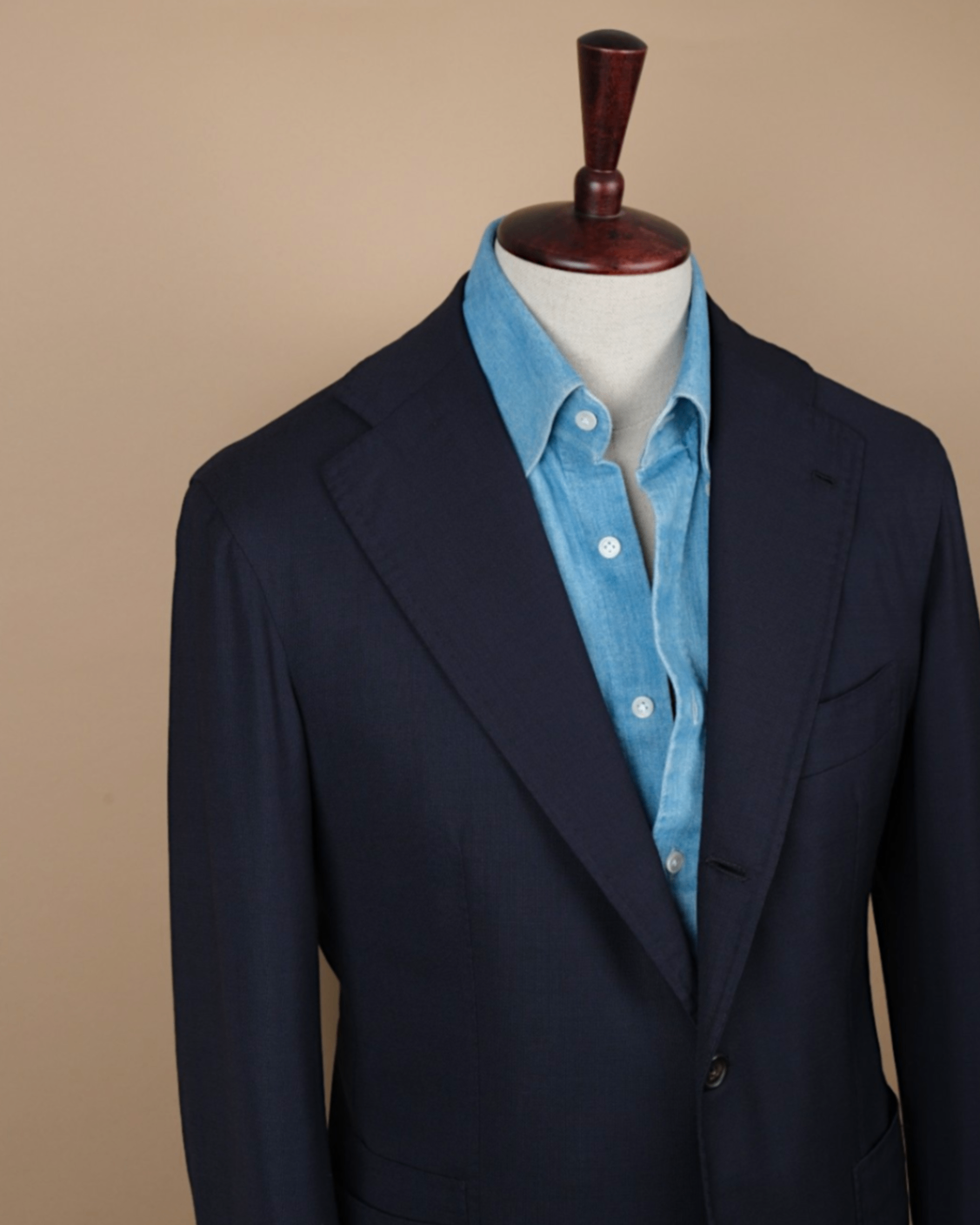 Navy Hopsack Wool Sports Jacket