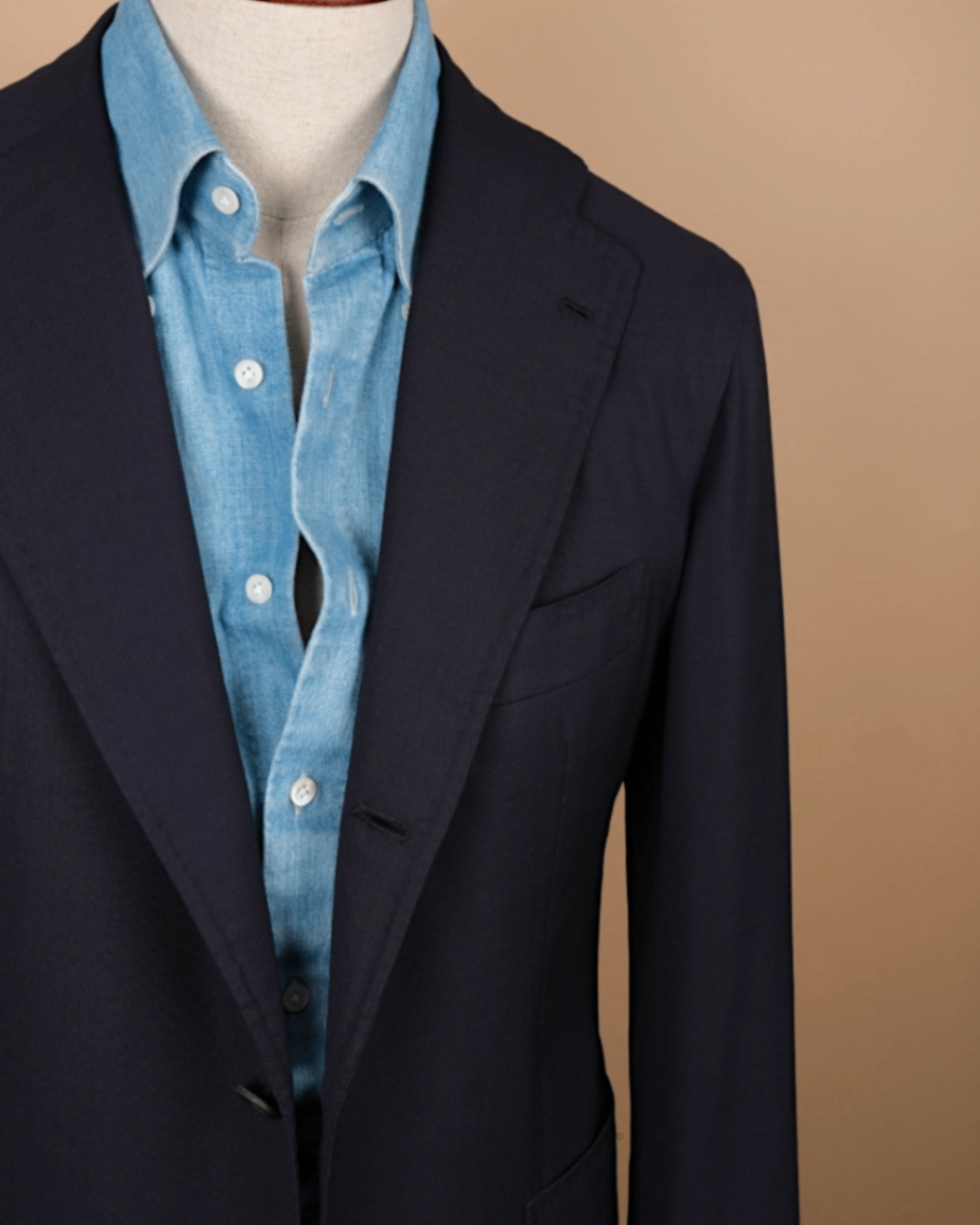 Navy Hopsack Wool Sports Jacket