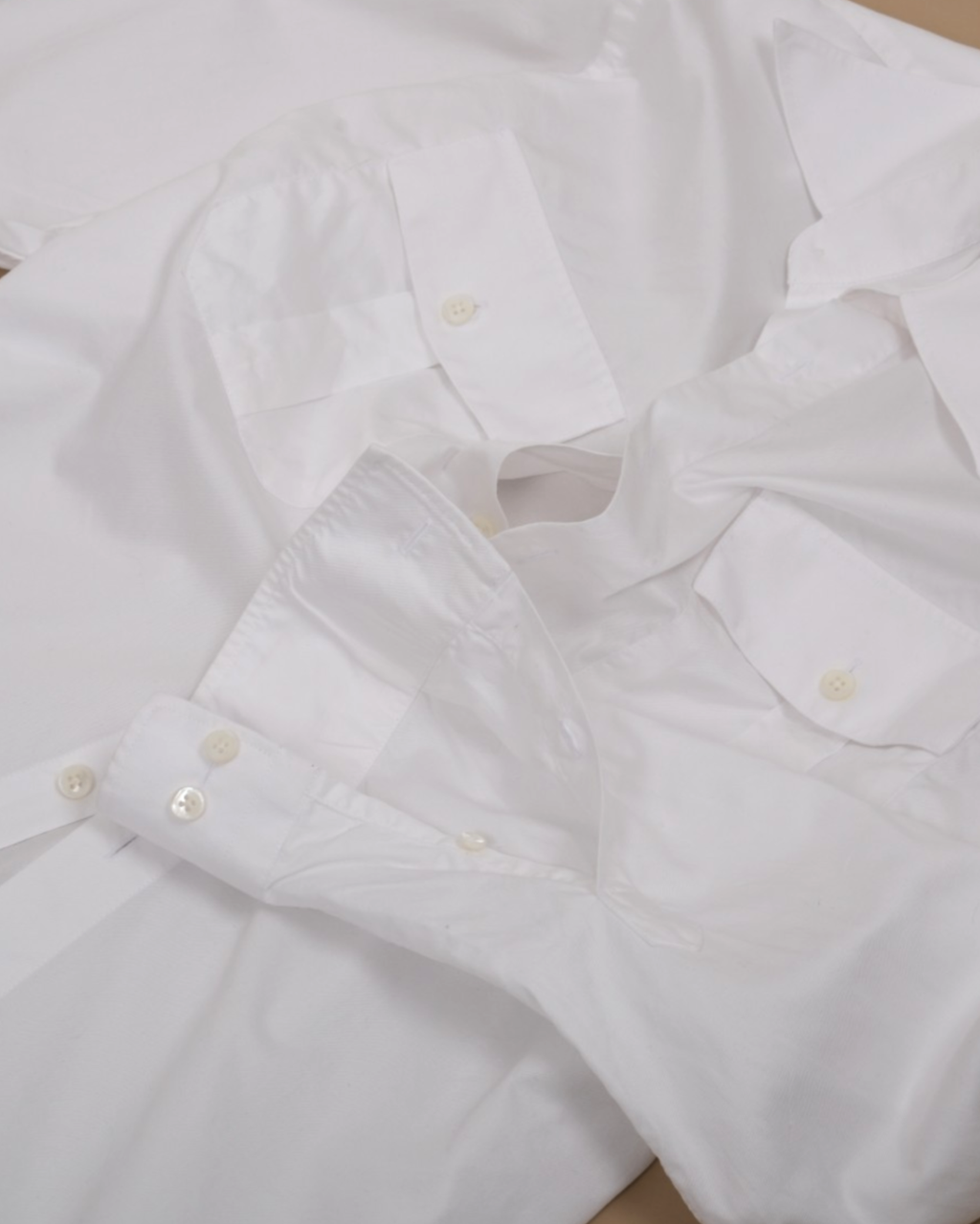 White Cotton Twill Patch Pocket Shirt