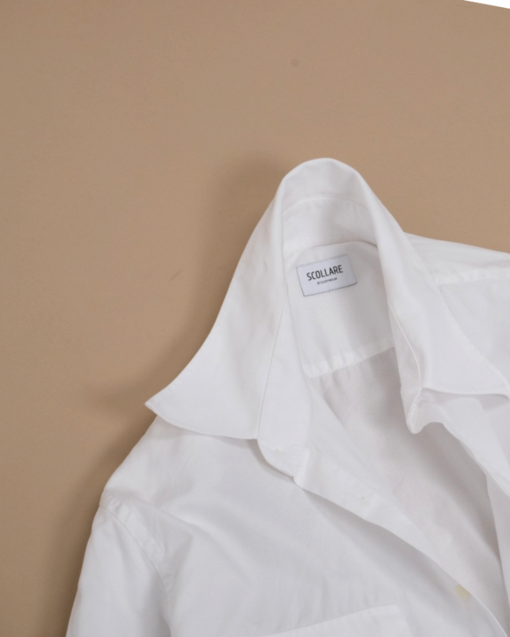 White Cotton Twill Patch Pocket Shirt