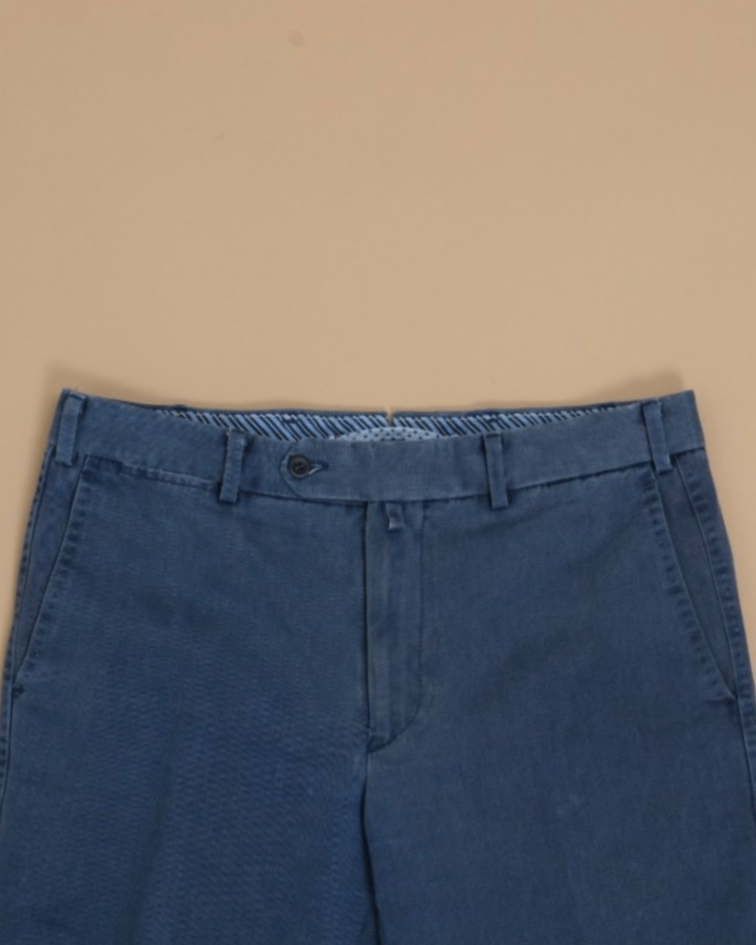 Faded Navy Cotton Twill Slacks