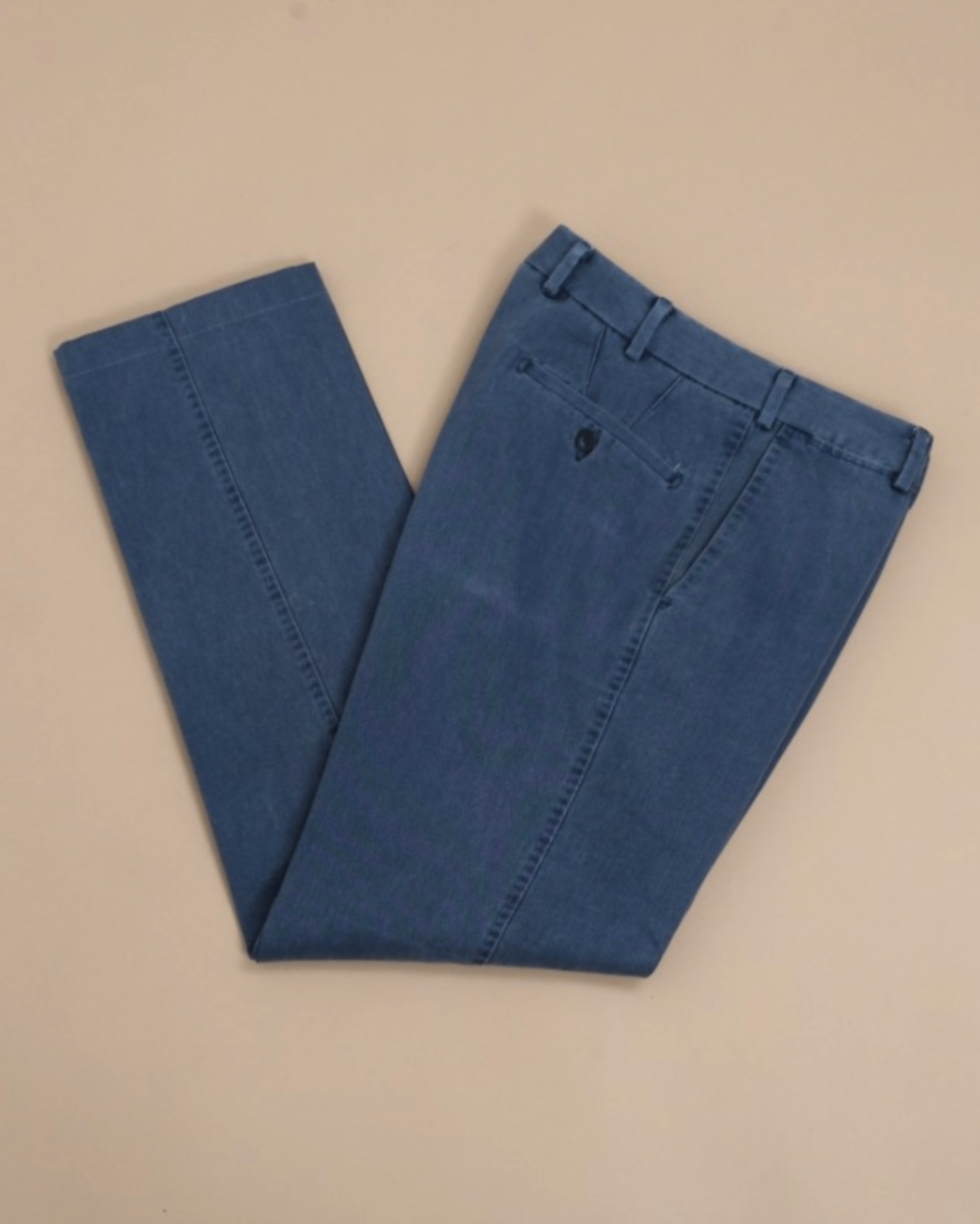 Faded Navy Cotton Twill Slacks
