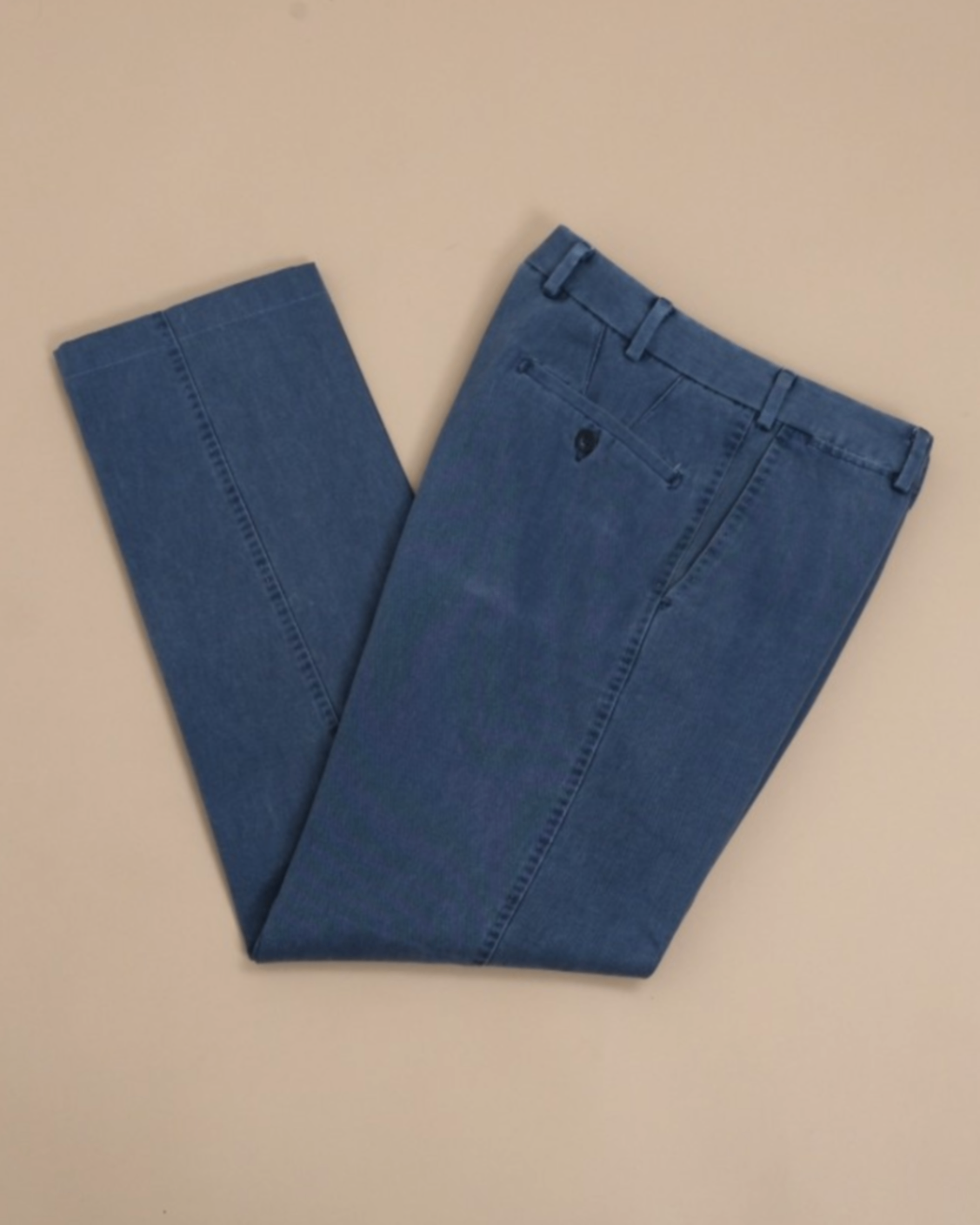 Faded Navy Cotton Twill Slacks