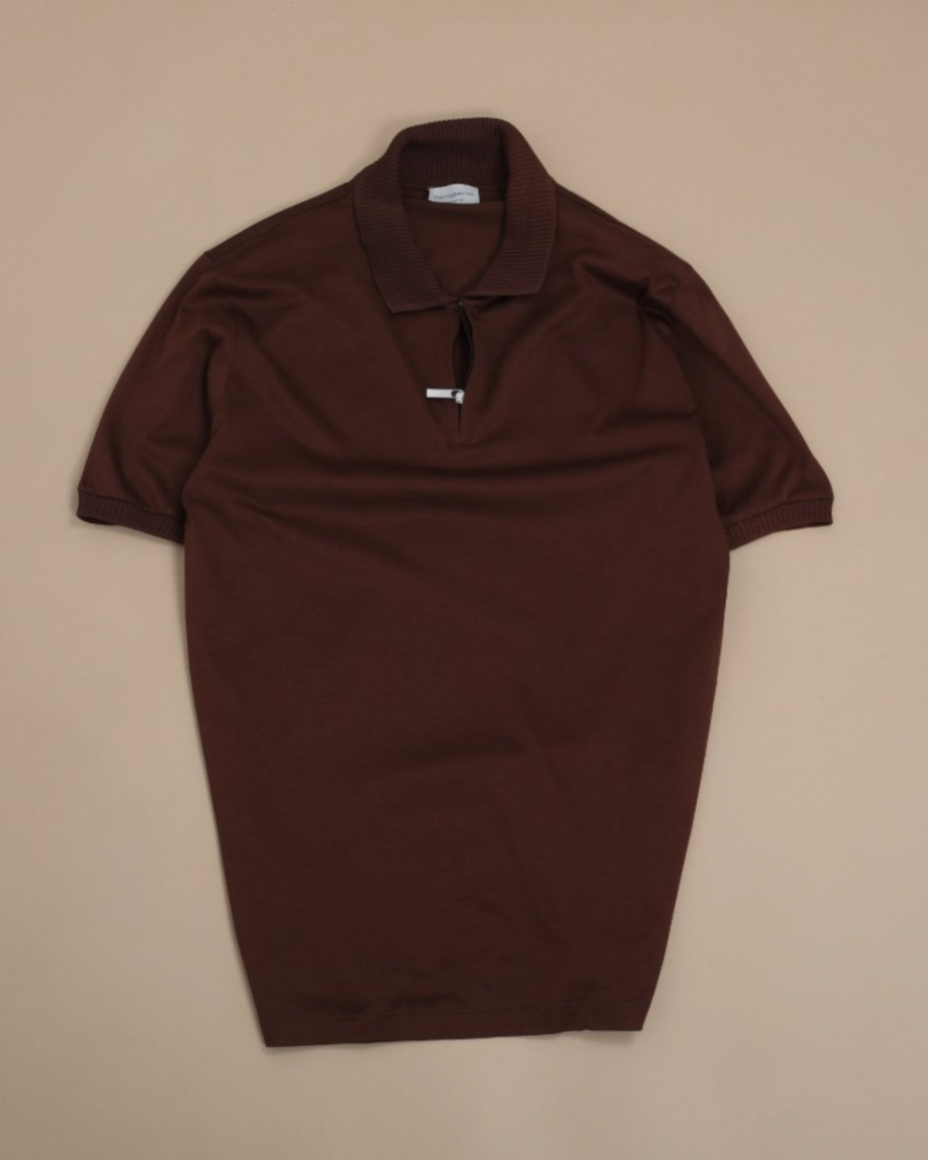 Chocolate Filo di Scozia Zip Polo