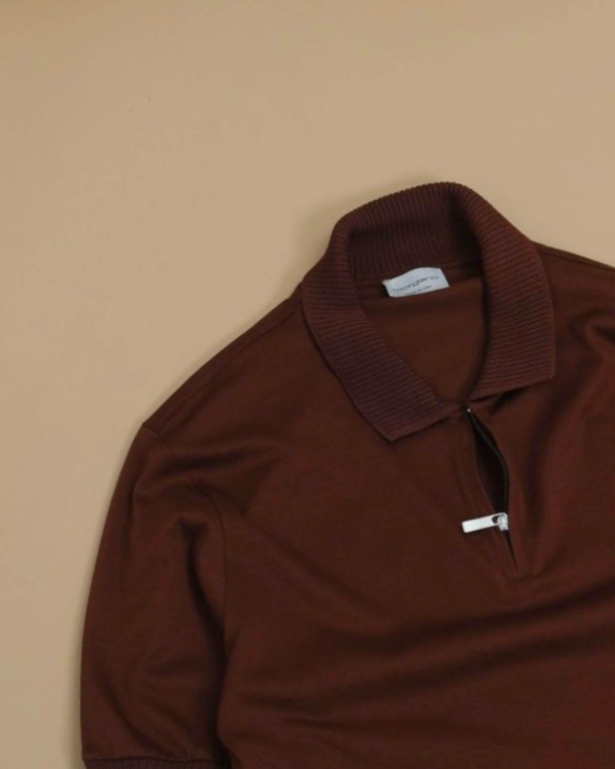 Chocolate Filo di Scozia Zip Polo