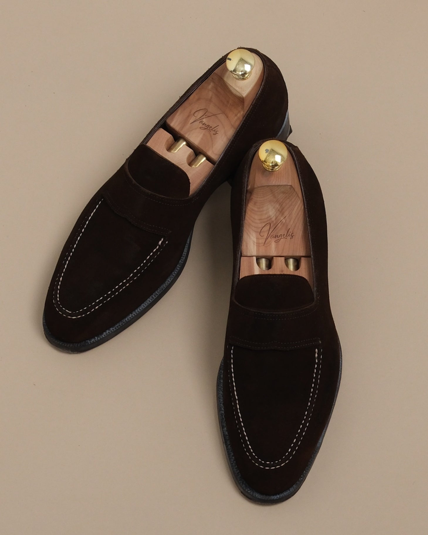 Dark Brown Handmade Suede Loafers