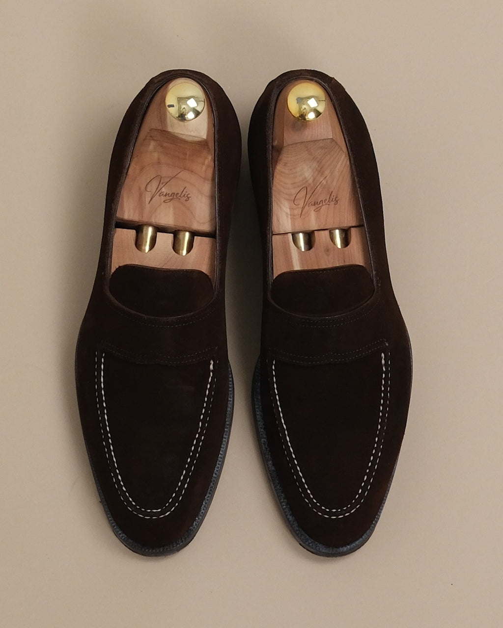 Dark Brown Handmade Suede Loafers