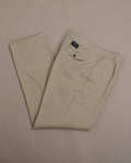 Warm Beige Cotton Twill High-Rise Pleated Trousers